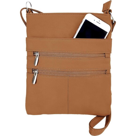 Mini Cross Body Purse Leather Small Travel Bag Multiple Pockets Adjustable Strap